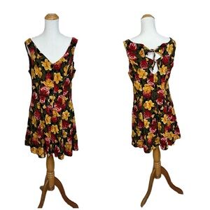 Vtg 90's Joni Blair Rayon Floral Print Romper Shorts